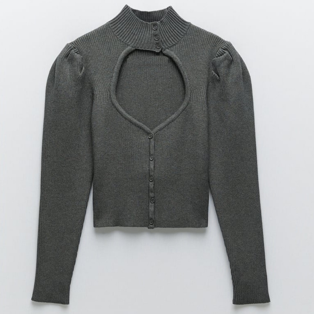 ZARA | Bloggers Fave Puff Sleeve Cut Out Sweater - Picture 13 of 16